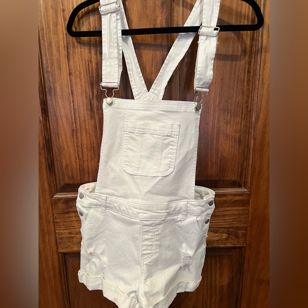 White Overalls with Shorts